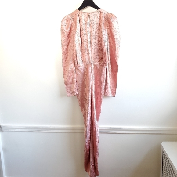 New Ronny Kobo Astrid Jacquard Satin Dusty Rose Midi Dress NWT Size XS - Picture 11 of 14